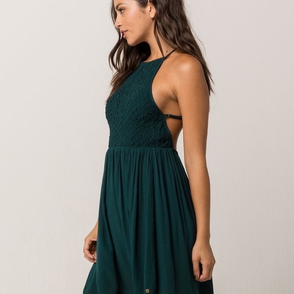 Volcom Green Backless Dress Size Large - Picture 3 of 12